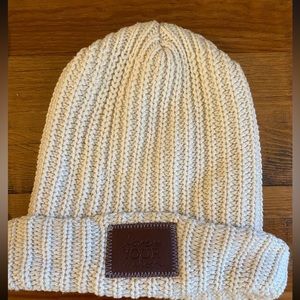 Love Your Melon WHITE SPECKLED CUFFED BEANIE